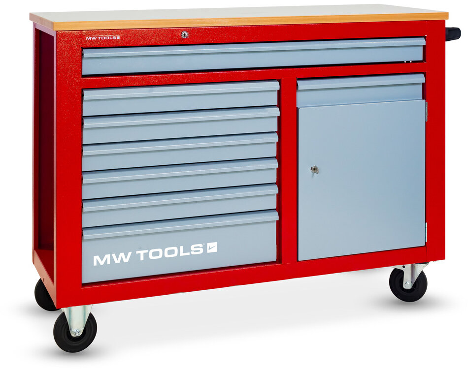 Fyldt værktøjsvogn med skab STARTER 212-delt MW Tools Fyldt værktøjsvogn med skab STARTER 212-delt MW Tools