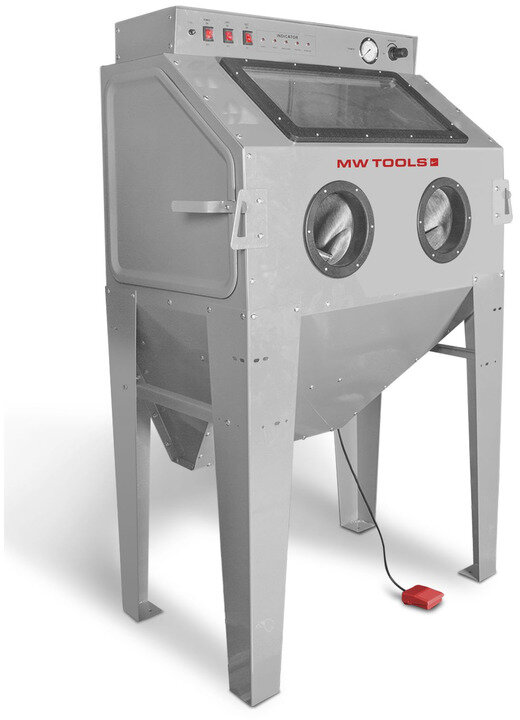 PACK Strahlkabine 415 L mit 25 kg Glasperlen und 25 kg Braunkorund MW Tools