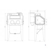 PACK Strahlkabine 415 L mit 25 kg Glasperlen und 25 kg Braunkorund MW Tools