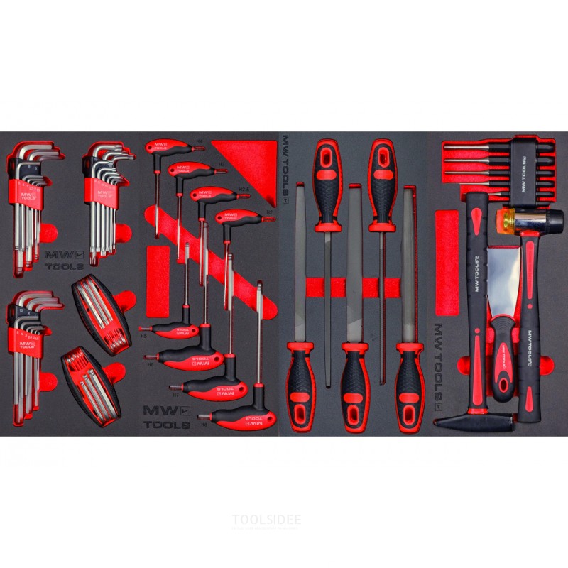 PRACO STARTER 212-osainen työkalukärry, täynnä MW Tools -työkaluja