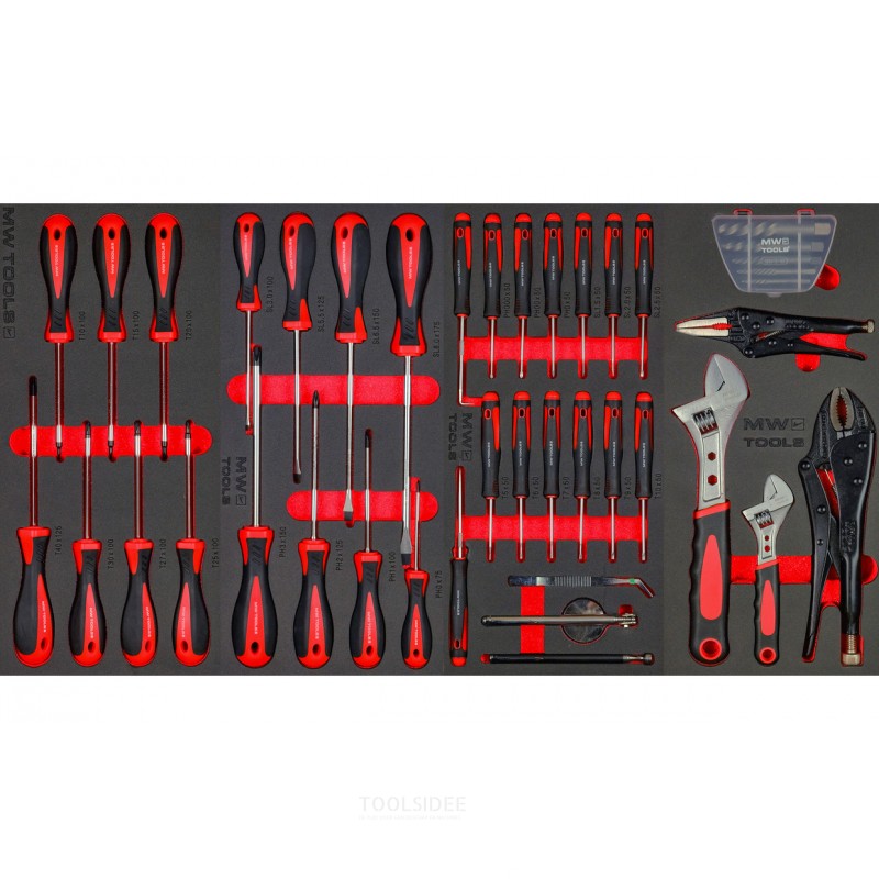 PRACO STARTER 212-osainen työkalukärry, täynnä MW Tools -työkaluja
