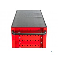 Rød/grå værktøjsvogn med 7 skuffer, 1055 mm bred, 160 mm hjul. MW Tools