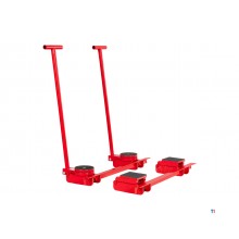 Set transportrollen 20 t 4 rollen en handvat MW Tools