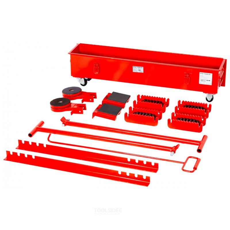 Set transportrollen 20 t 4 rollen en handvat MW Tools