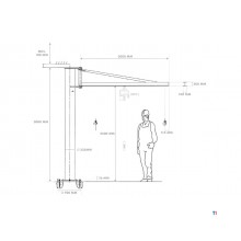Søjleudliggerkran manuel 1T udliggerlængde 3m MW Værktøj