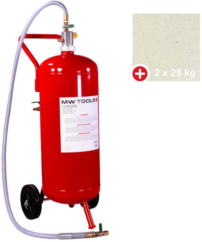 Mobiler Sodastrahlkessel + 2 Beutel mit Soda25 MW Strahlmittel