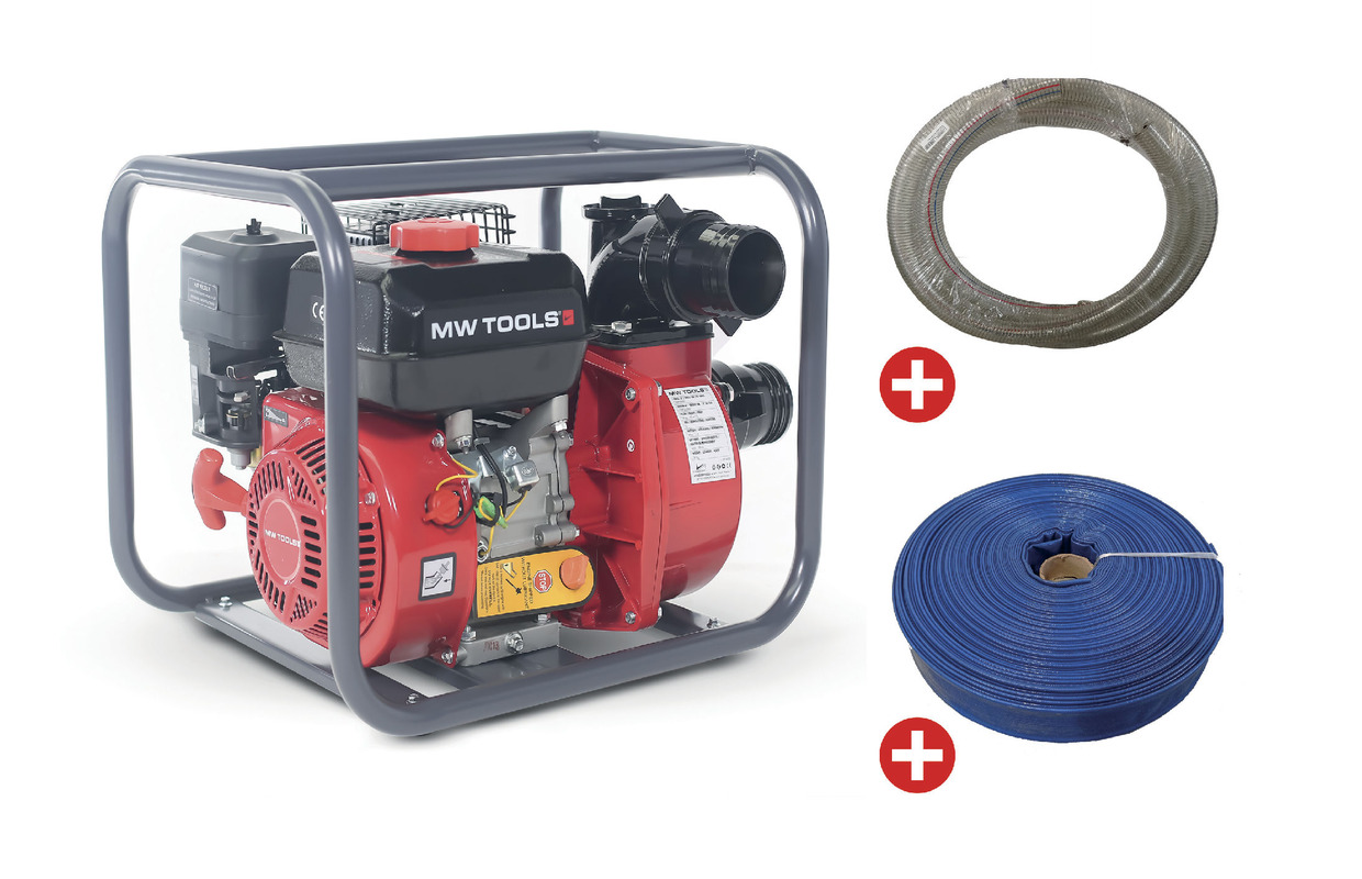 Sæt vandpumpe 3" + slanger 48.000 L/t MW Værktøj Sæt vandpumpe 3" + slanger 48.000 L/t MW Værktøj