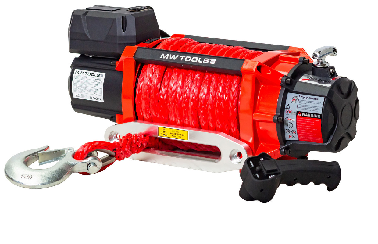 24V 8164 kg 22m syntetisk kabelspil med trådløs fjernbetjening MW Tools