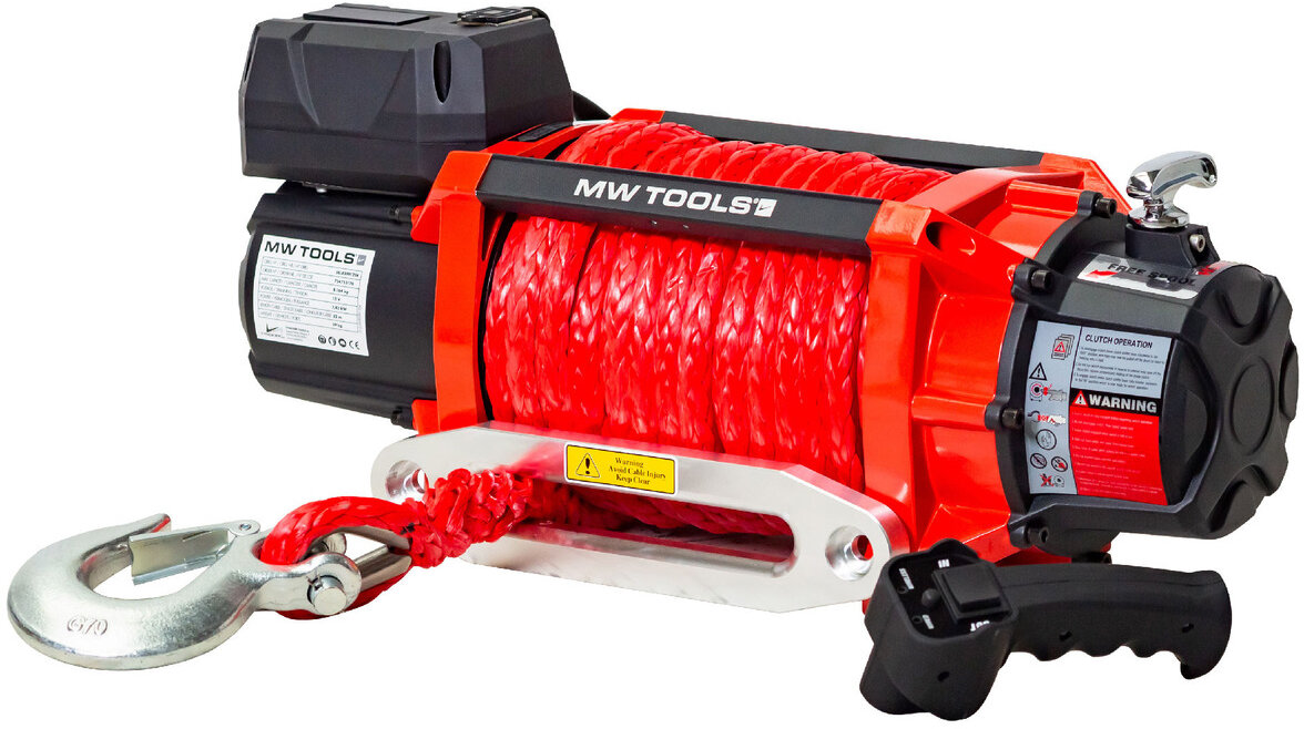 24V 8164 kg 22m Kunststoffseilwinde mit Funkfernbedienung MW Tools