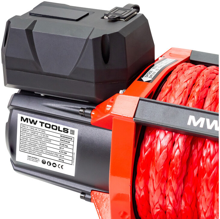 24V 8164 kg 22m Kunststoffseilwinde mit Funkfernbedienung MW Tools