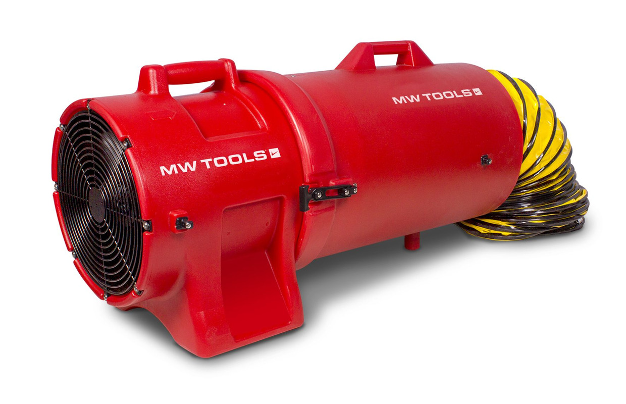 Ventilator 168W Ø 200 mm med tilbehør MW Tools