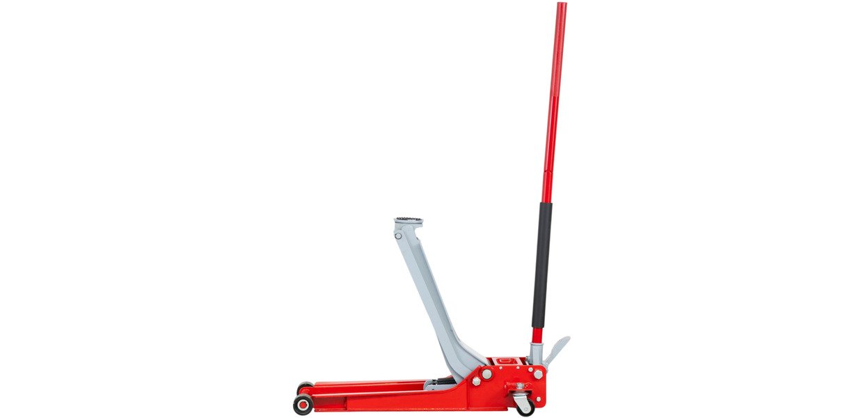 Hydraulisk garagedonkraft 2 t ekstra lav og lang med fodpedal MW Tools