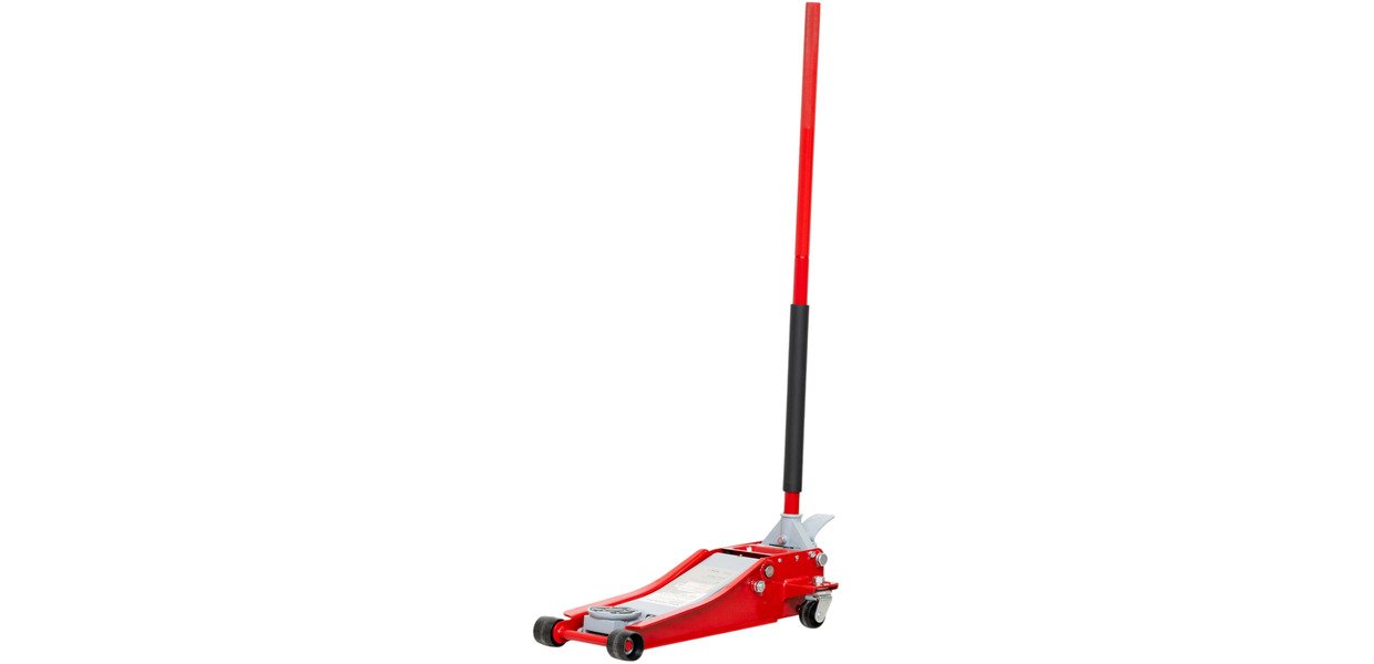 Hydraulisk garagedonkraft 3 t ekstra lav og lang med fodpedal MW Tools
