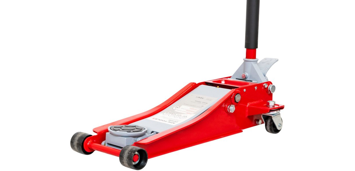 Hydraulisk garagedonkraft 3 t ekstra lav og lang med fodpedal MW Tools
