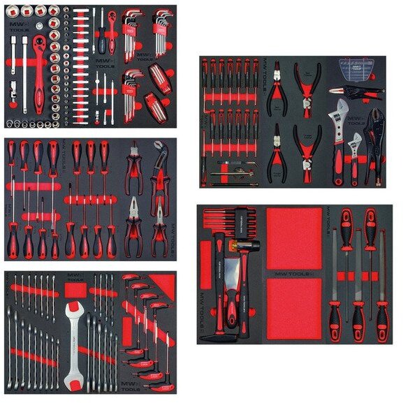 212-delt STARTER-værktøjssæt – Skumbakker, klar til at organisere MW-værktøjer