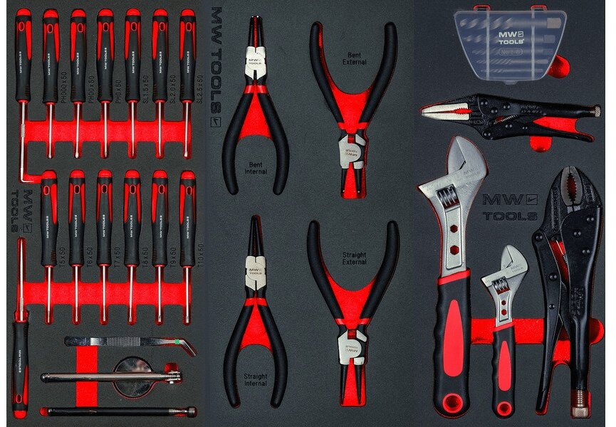 212-delt STARTER-værktøjssæt – Skumbakker, klar til at organisere MW-værktøjer