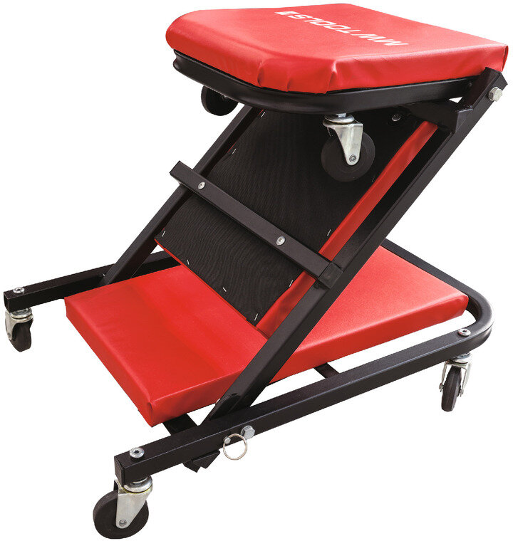 Werkstattstuhl, klappbare Montageliege, Tragkraft 150kg MW Tools