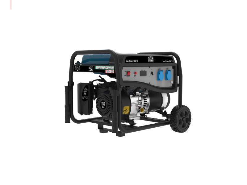 HBM aggregat, generator 223 cc med benzinmotor 230V 3800W.