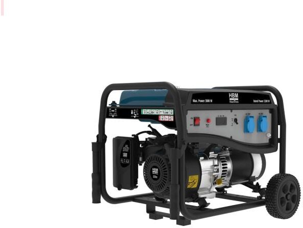 HBM aggregat, generator 223 cc med benzinmotor 230V 3800W.