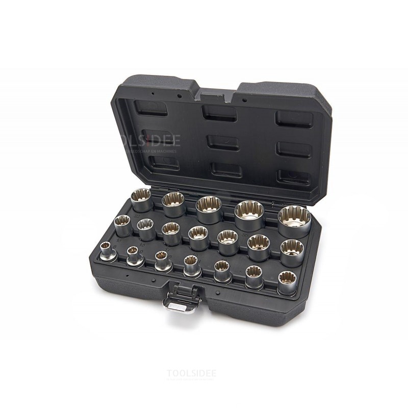 HBM 1/2 inch Multilock Doppenset 19-delig 8 tot 32 mm