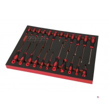 HBM 23-delige schroevendraaierset in carbon foam inlay voor gereedschapswagen HBM 23-delige schroevendraaierset in carbon foam inlay voor gereedschapswagen