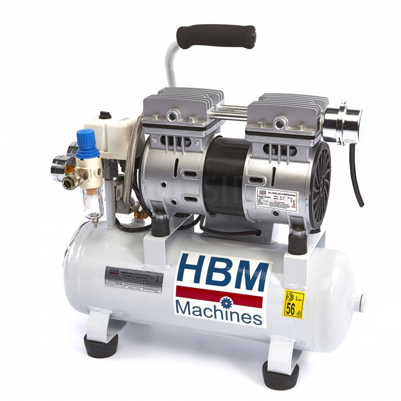 Compressore professionale HBM da 9 litri a bassa rumorosità