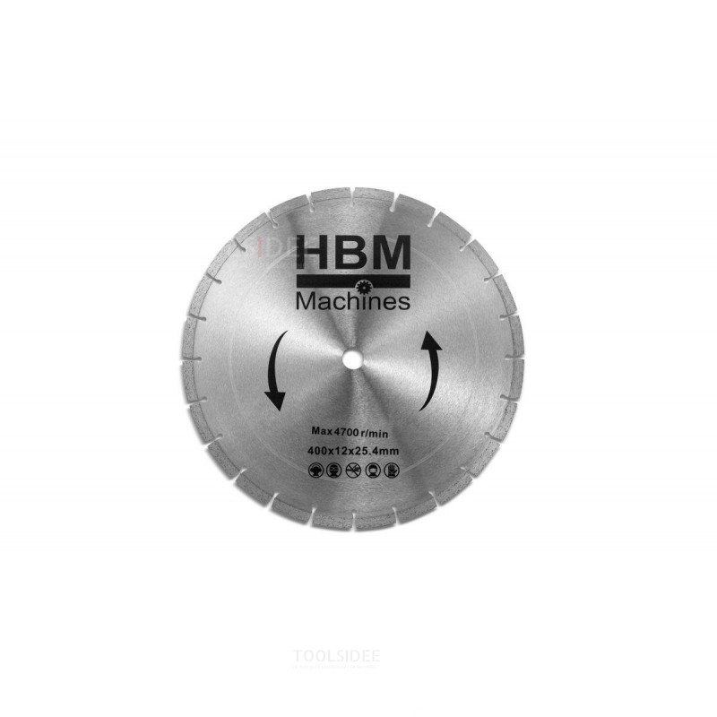 HBM zaagblad 400 mm voor HBM Professionele Betonzaag, Bandenzaag, Motorslijper