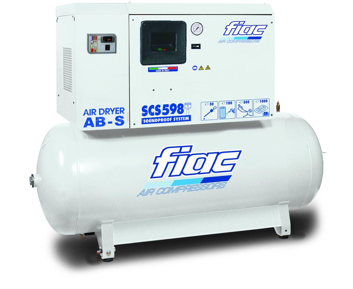 Fiac stille kompressor SCS 300lt - AB958 7,5 PK 300 liter, med køletørrer. Fiac stille kompressor SCS 300lt - AB958 7,5 PK 300 liter, med køletørrer.