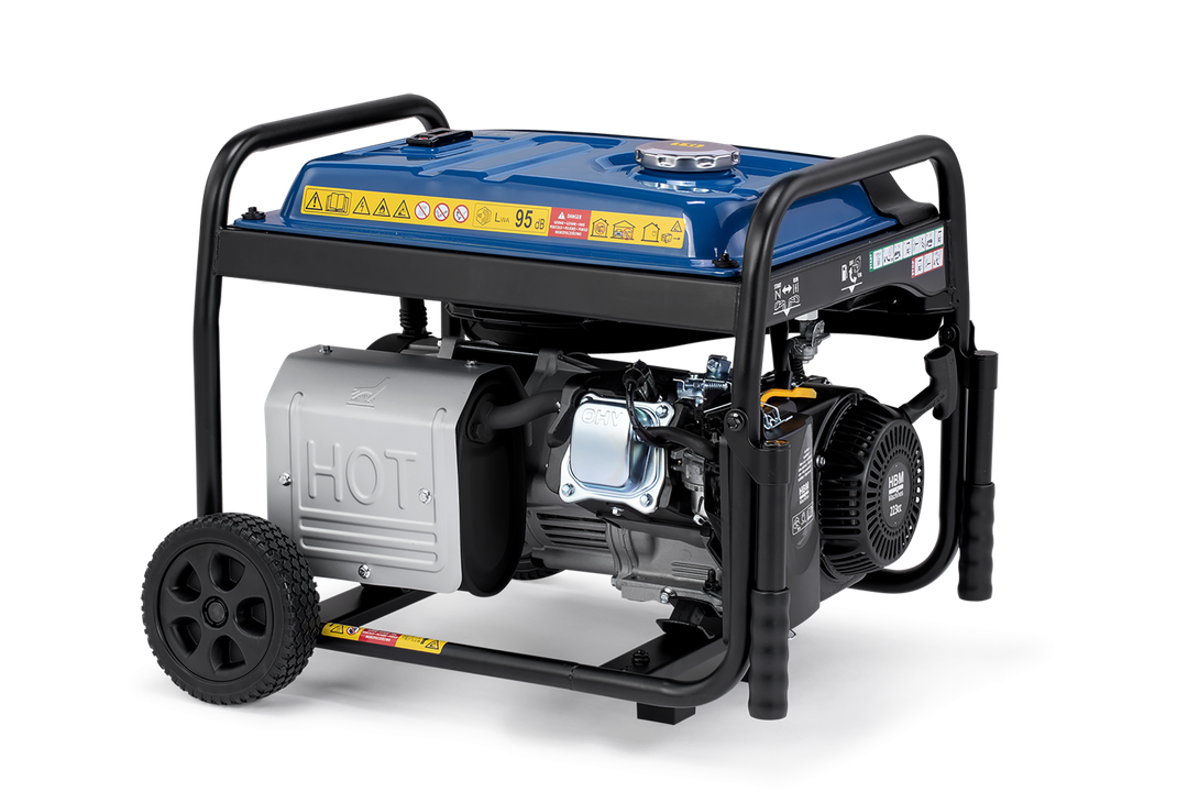 HBM aggregat, generator 223 cc med benzinmotor 230V 3800W.