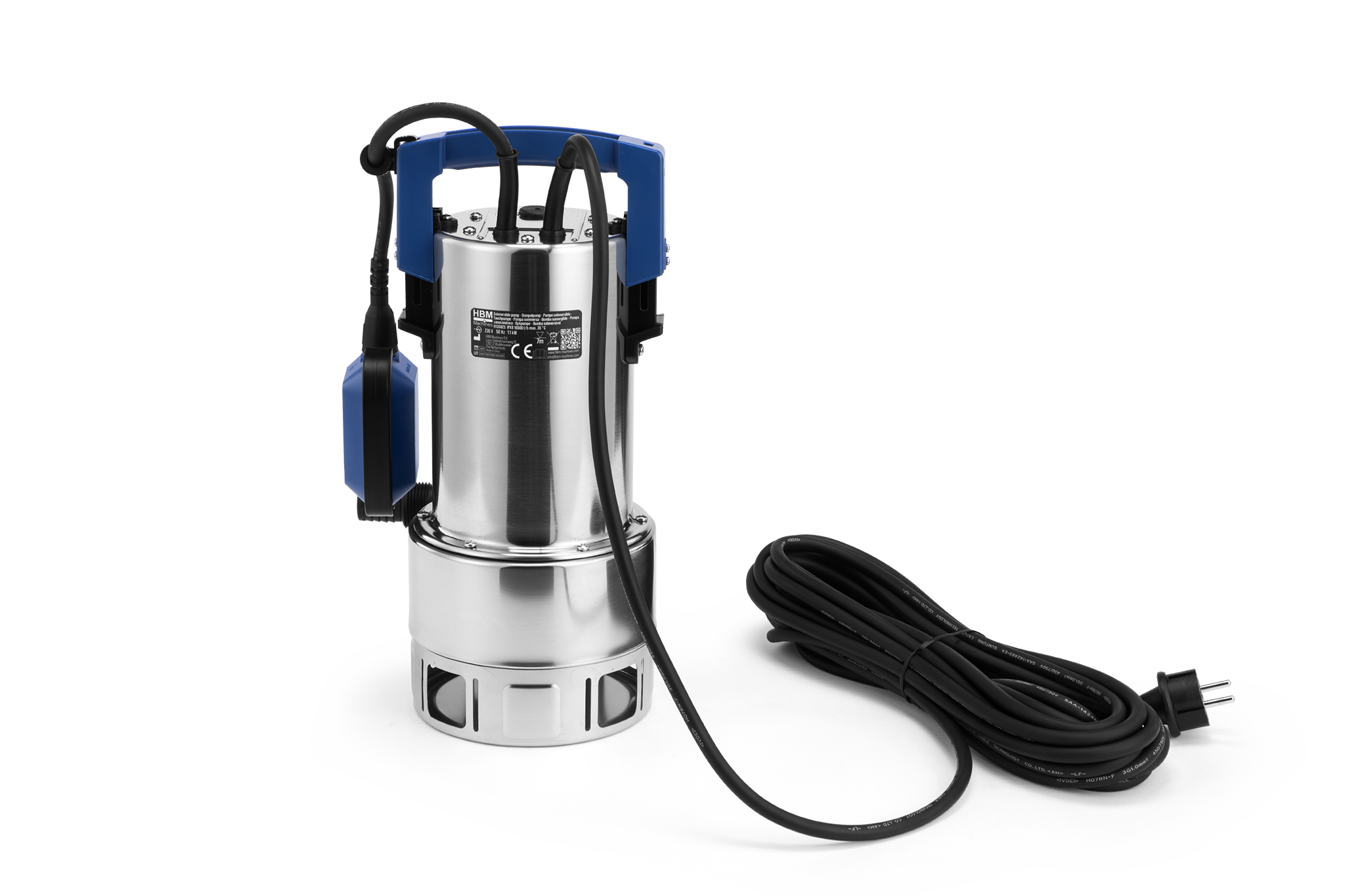 HBM dompelpomp vuilwater RVS 1100W 16.500 l/u IPX8 7 m max. dompeldiepte HBM dompelpomp vuilwater RVS 1100W 16.500 l/u IPX8 7 m max. dompeldiepte