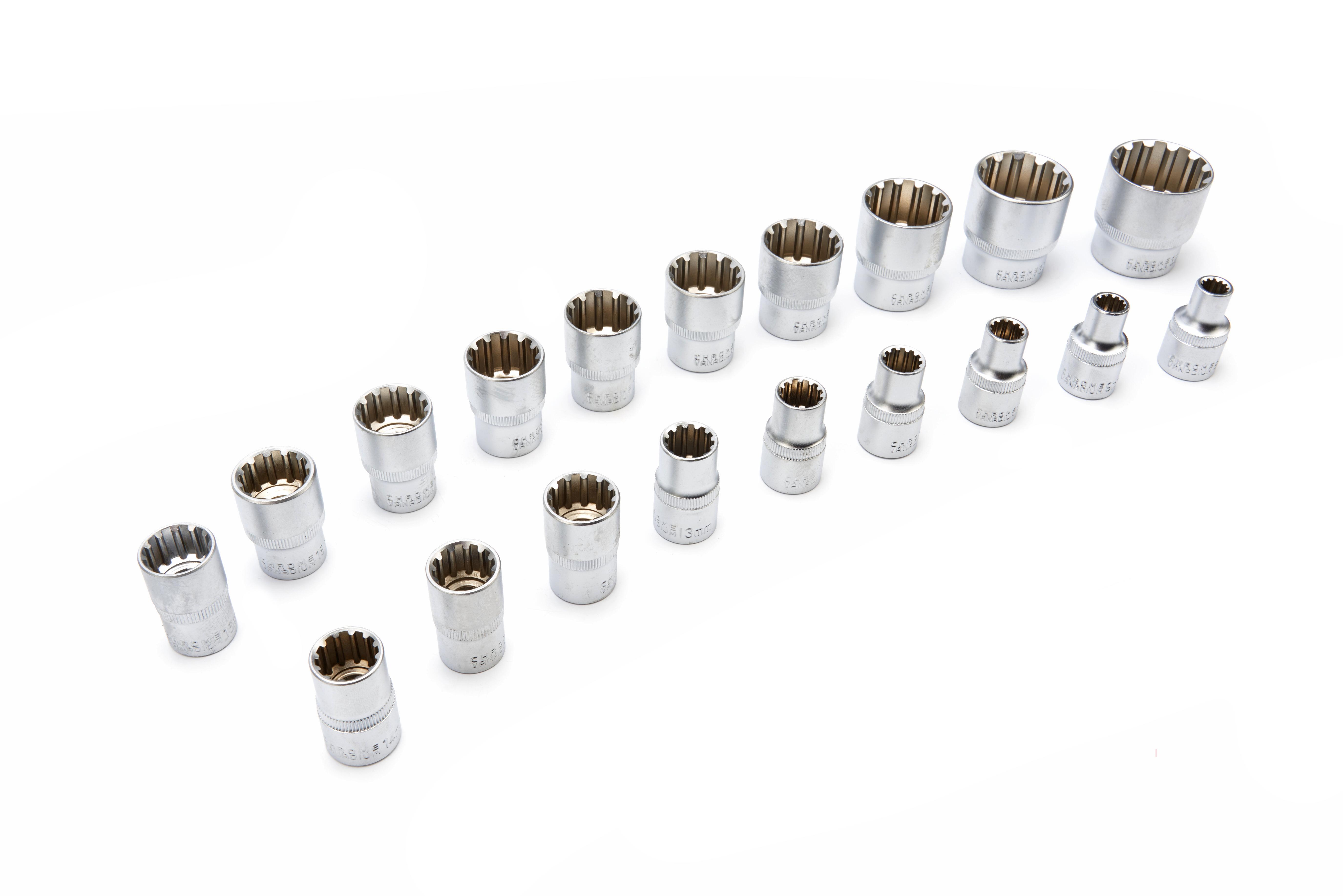 HBM 1/2 inch Multilock Doppenset 19-delig 8 tot 32 mm