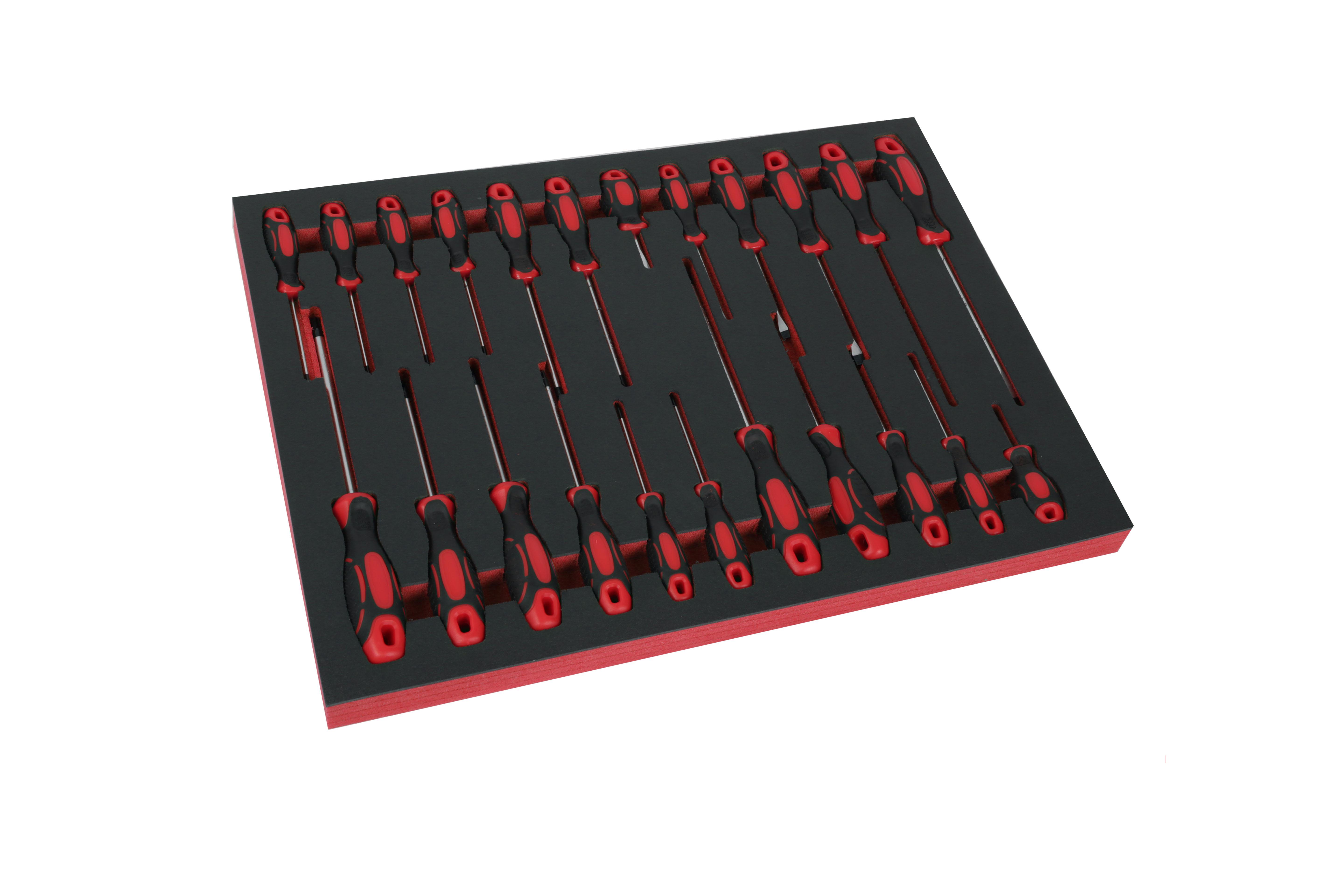 HBM 23-delige schroevendraaierset in carbon foam inlay voor gereedschapswagen