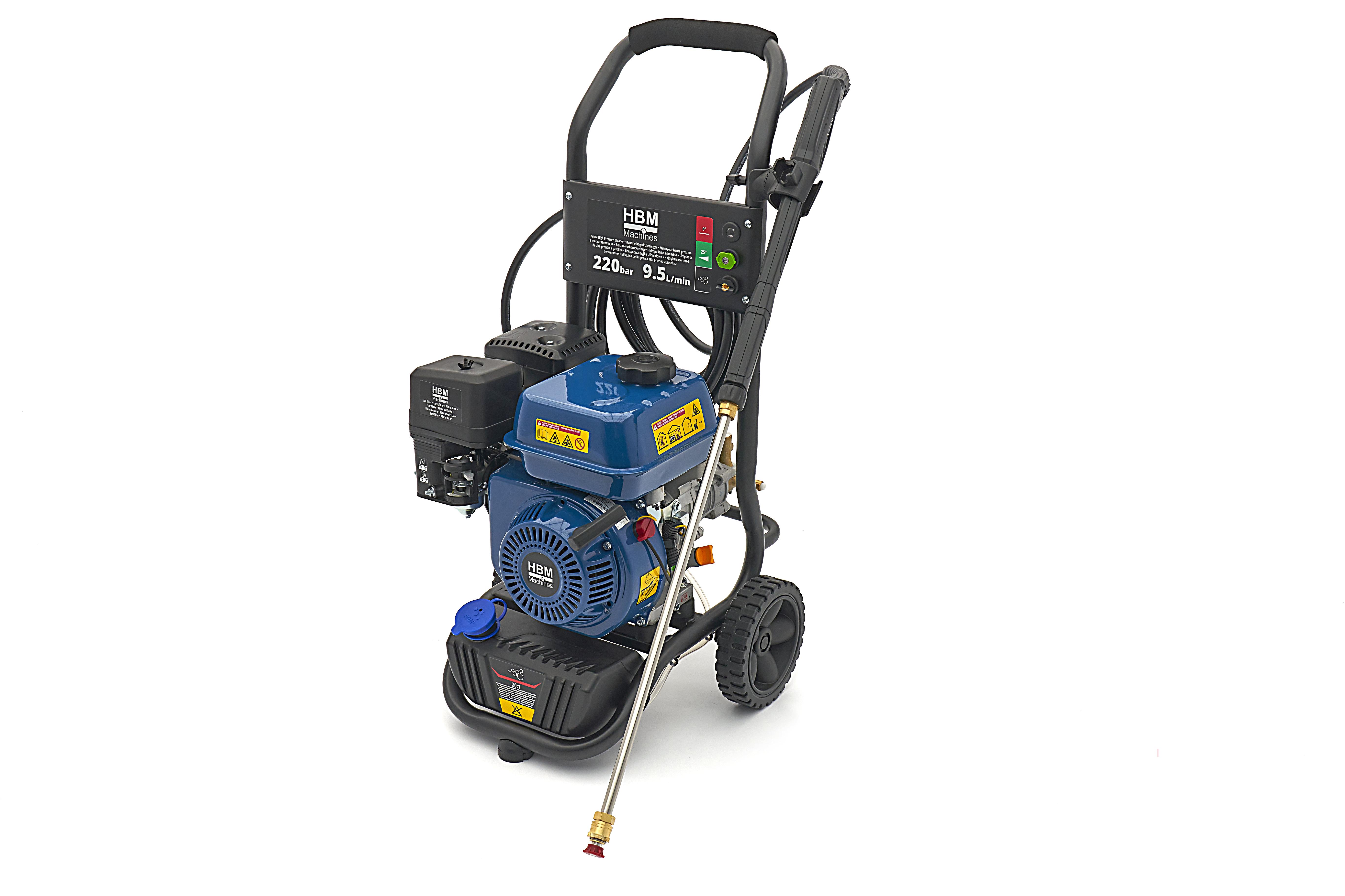 HBM Benzine Hogedrukreiniger 220 bar 9,5 L/min 208cc