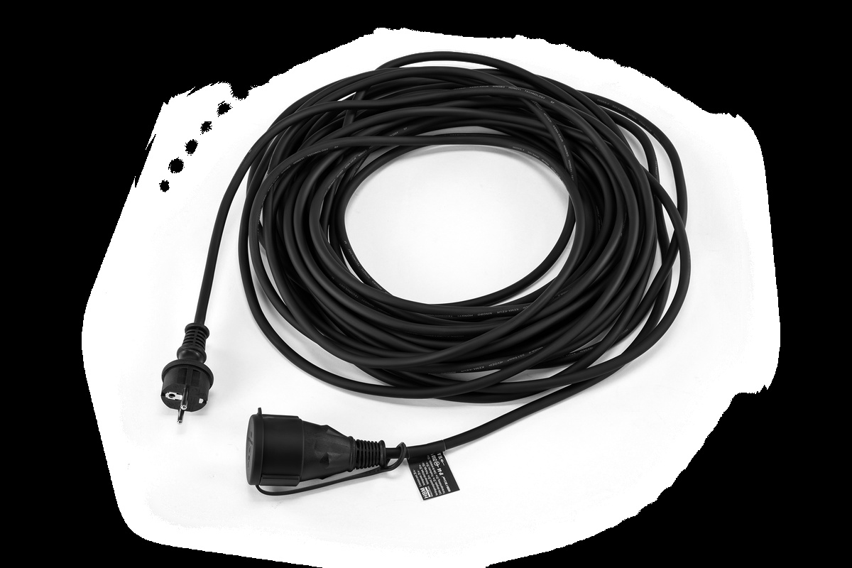 HBM förlängningskabel H05RR-F 3G1.5mm² 1-vägs IP44 20m.