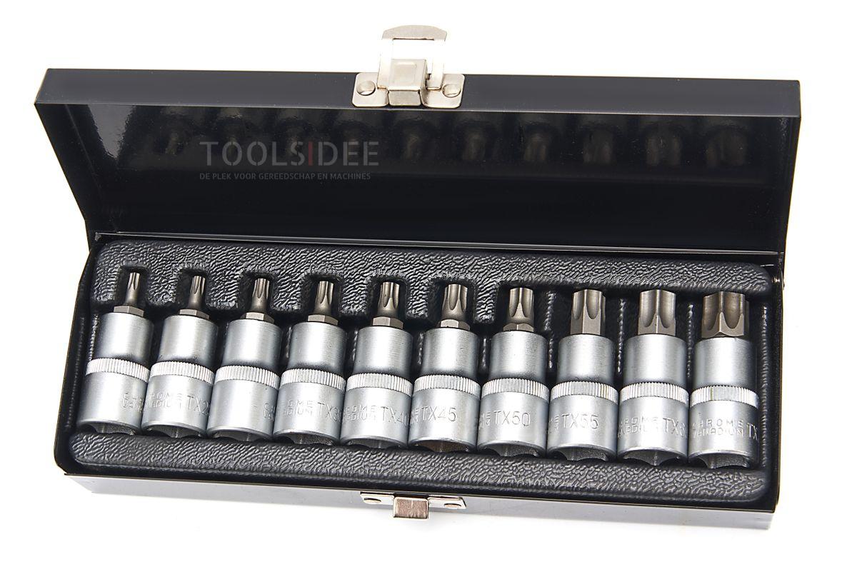 HBM 10-delt 1/2 inch TORX topnøglesæt HBM 10-delt 1/2 inch TORX topnøglesæt