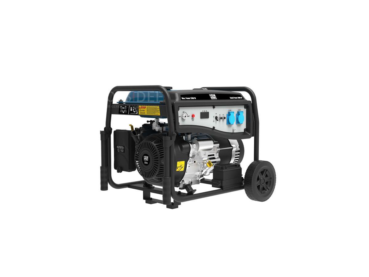 HBM aggregat, generator 322 cc med benzinmotor 230V 5500W. HBM aggregat, generator 322 cc med benzinmotor 230V 5500W.