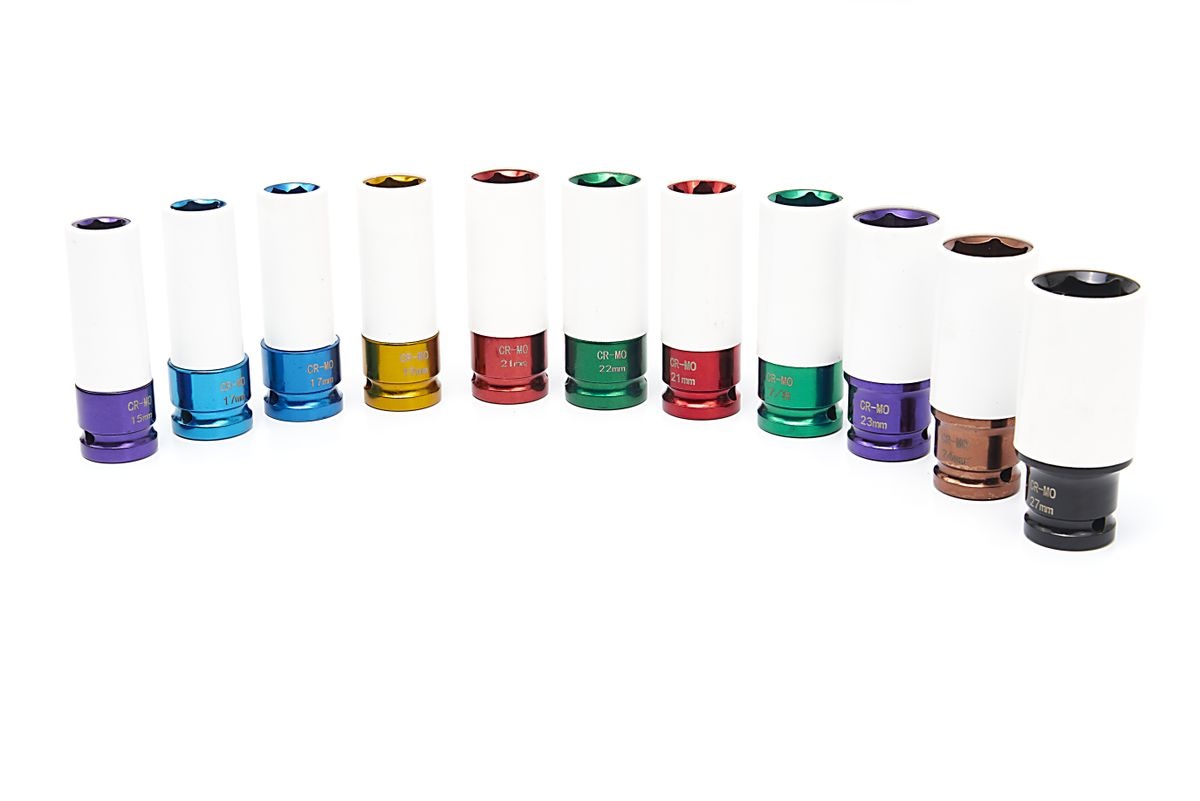 HBM juego de vasos de impacto largo 1/2 pulgada, 11 piezas. HBM juego de vasos de impacto largo 1/2 pulgada, 11 piezas.