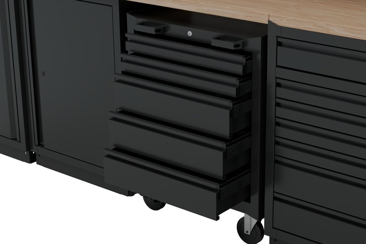 HBM sistema modular de taller 13 piezas, negro. HBM sistema modular de taller 13 piezas, negro.
