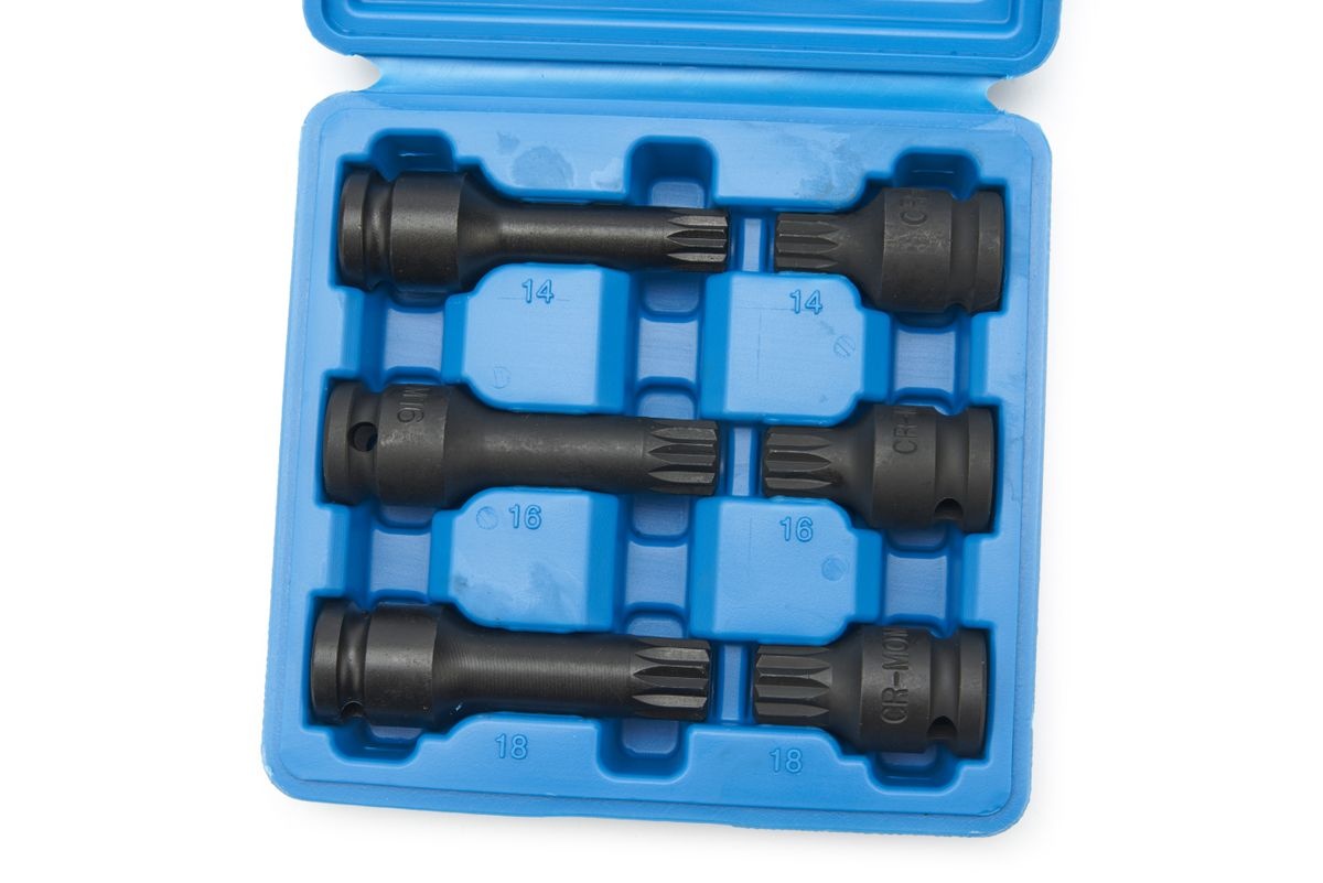 HBM Kraft-Spline-Nussensatz 6-teilig. HBM Kraft-Spline-Nussensatz 6-teilig.