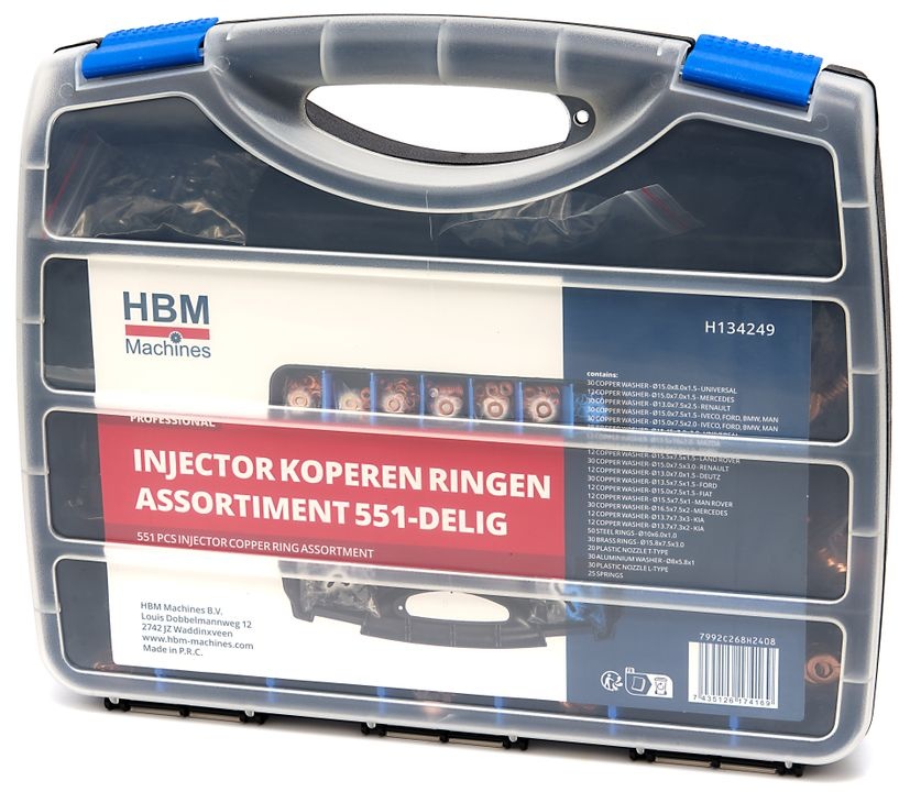 HBM injektor kobberringe sortiment 551-delt.