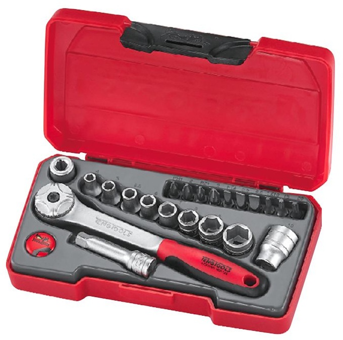 Doppen- en bitsset 1/4" 4.5-13mm 22 dlg Teng Tools