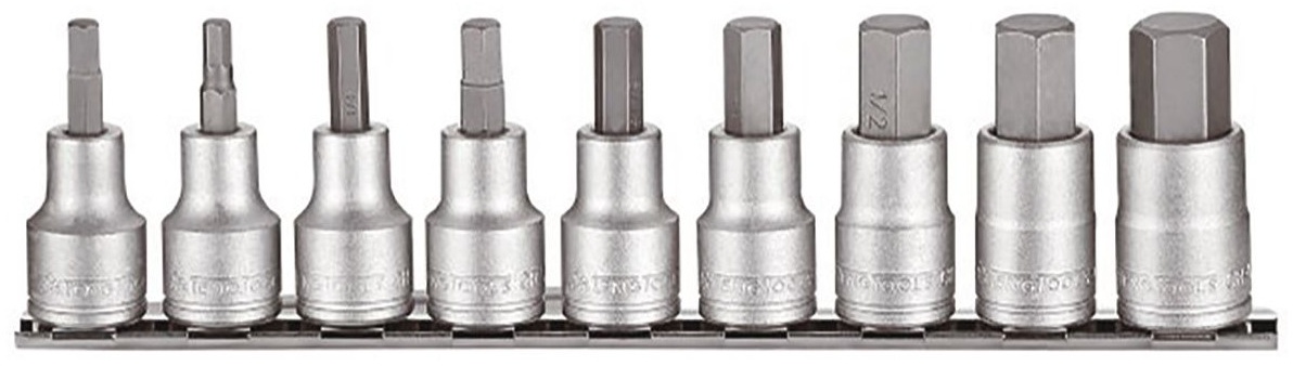 Topnøglesæt på skinne HEX 1/2" 10 dele Teng Tools Topnøglesæt på skinne HEX 1/2" 10 dele Teng Tools