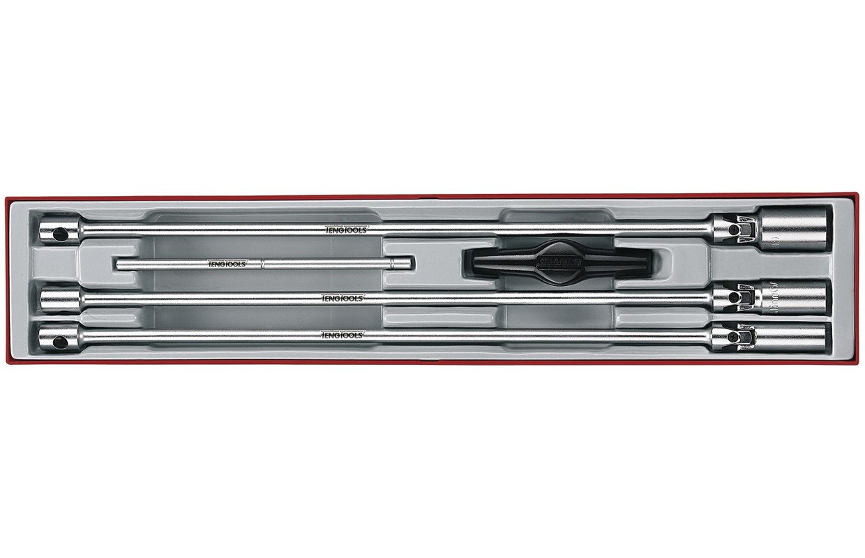 Tændrørsnøgler lange T-greb TTX-4 bakke 3/8" 5 dele Teng Tools