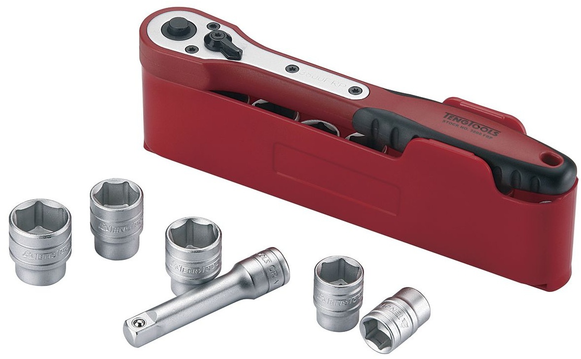 Topnøglesæt 3/8" med skralde 12 dele Teng Tools