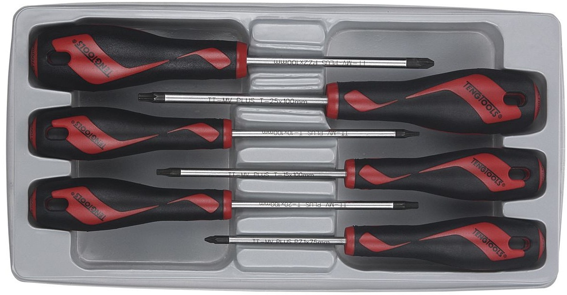 Skruetrækkersæt TX, PZ 6-delt Teng Tools Skruetrækkersæt TX, PZ 6-delt Teng Tools