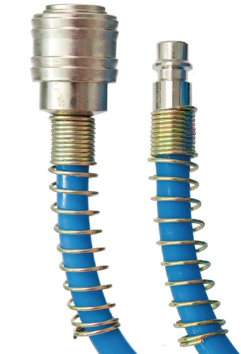 Trykluftspiralslange PU 6x8 mm – 7,5 m – inklusive lynkobling og stiknippel Aircraft