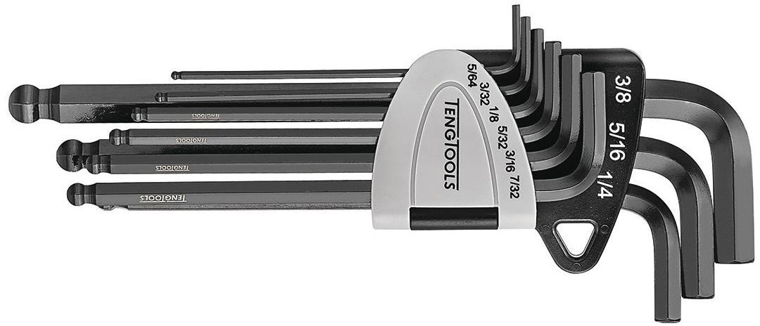 Unbrakonøglesæt med panhoved, 9 dele, 5/64'' til 3/8'' Teng Tools