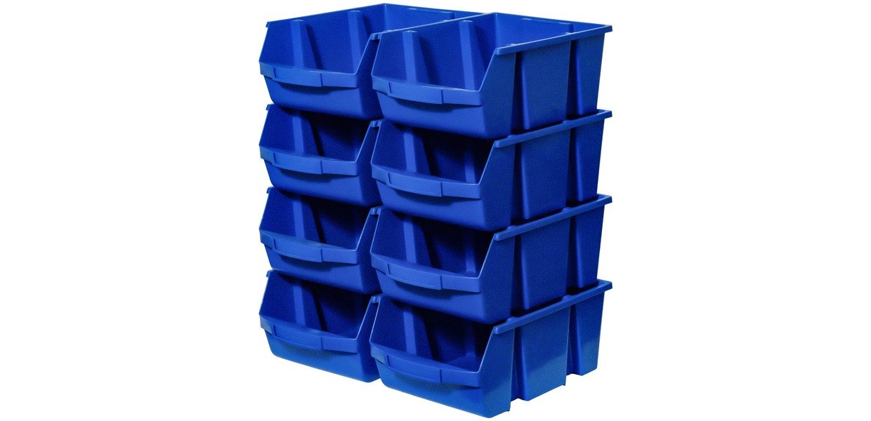 8 blå opbevaringskasser 455x300x175 mm MW Tools 8 blå opbevaringskasser 455x300x175 mm MW Tools