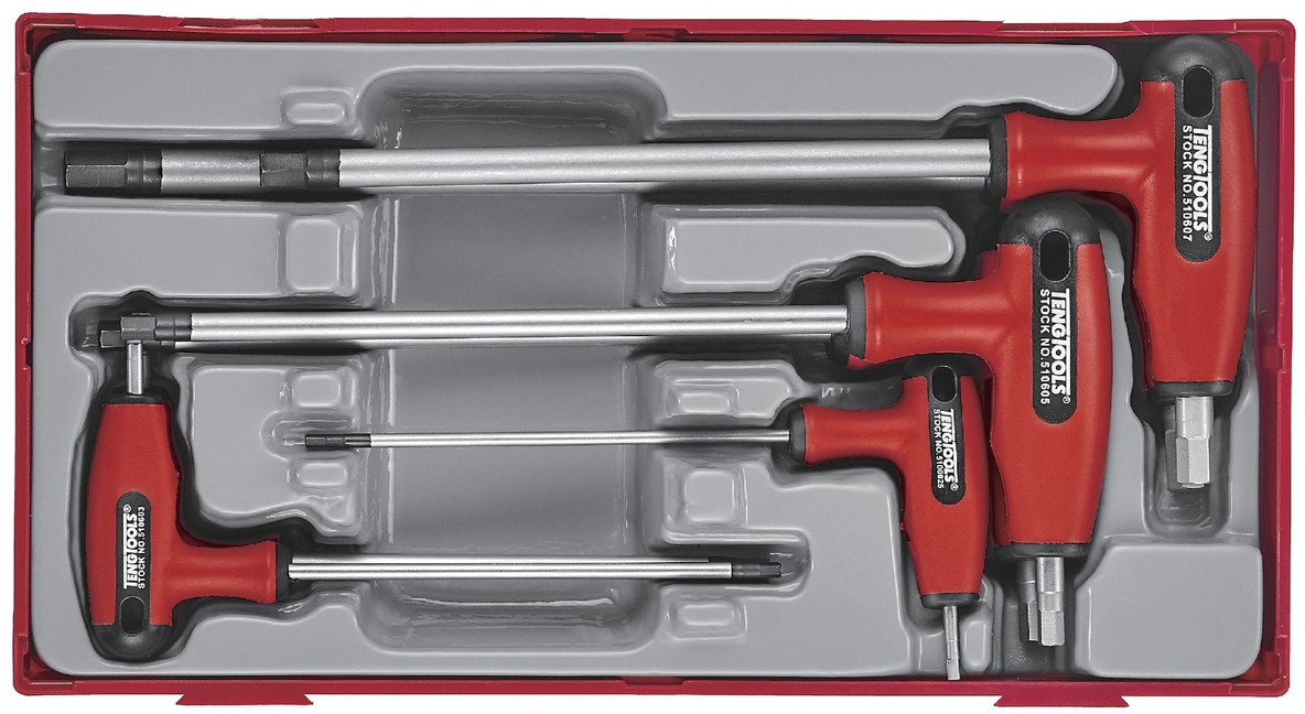 Unbrakosæt med T-greb TC-bakke 7-delt Teng Tools Unbrakosæt med T-greb TC-bakke 7-delt Teng Tools