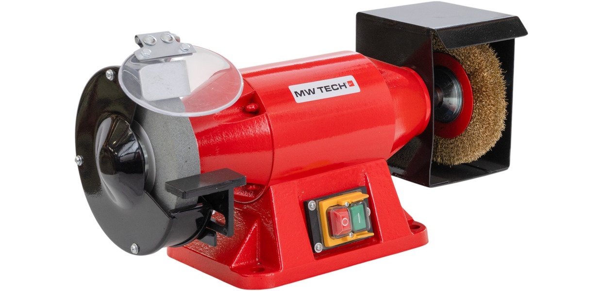 Kombinationssliber med børstediameter 150 mm 2950 o/min 520 W 230V spændehul 32 mm inklusive slibesten og børste MW-Tech Kombinationssliber med børstediameter 150 mm 2950 o/min 520 W 230V spændehul 32 mm inklusive slibesten og børste MW-Tech